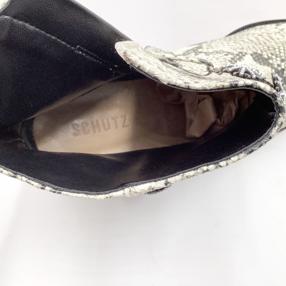 {Schutz} Natiely Snake Embossed Booties - Picture 10 of 12
